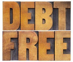 Large Debt Free text.